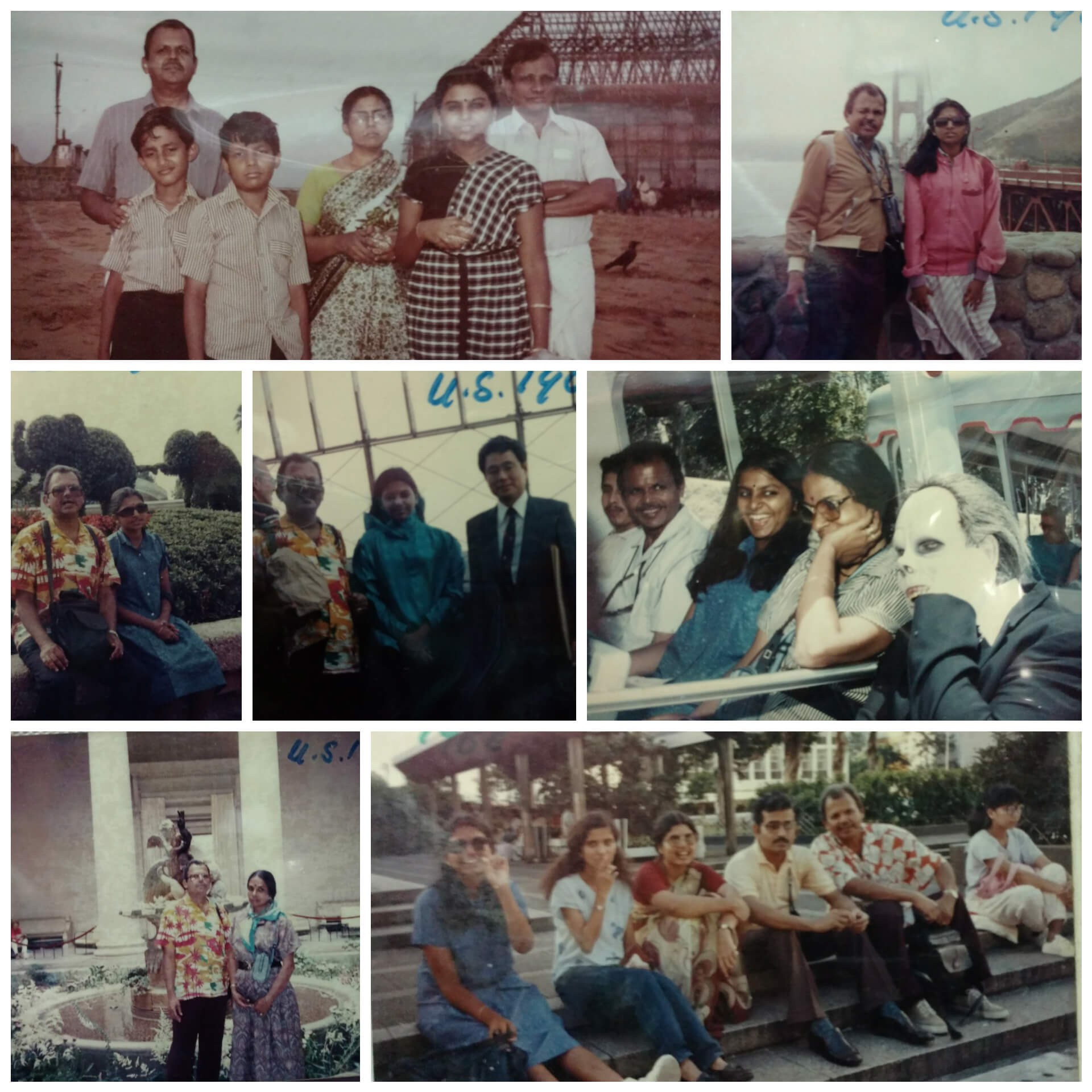 A collage of Lakshmy's family photos.
