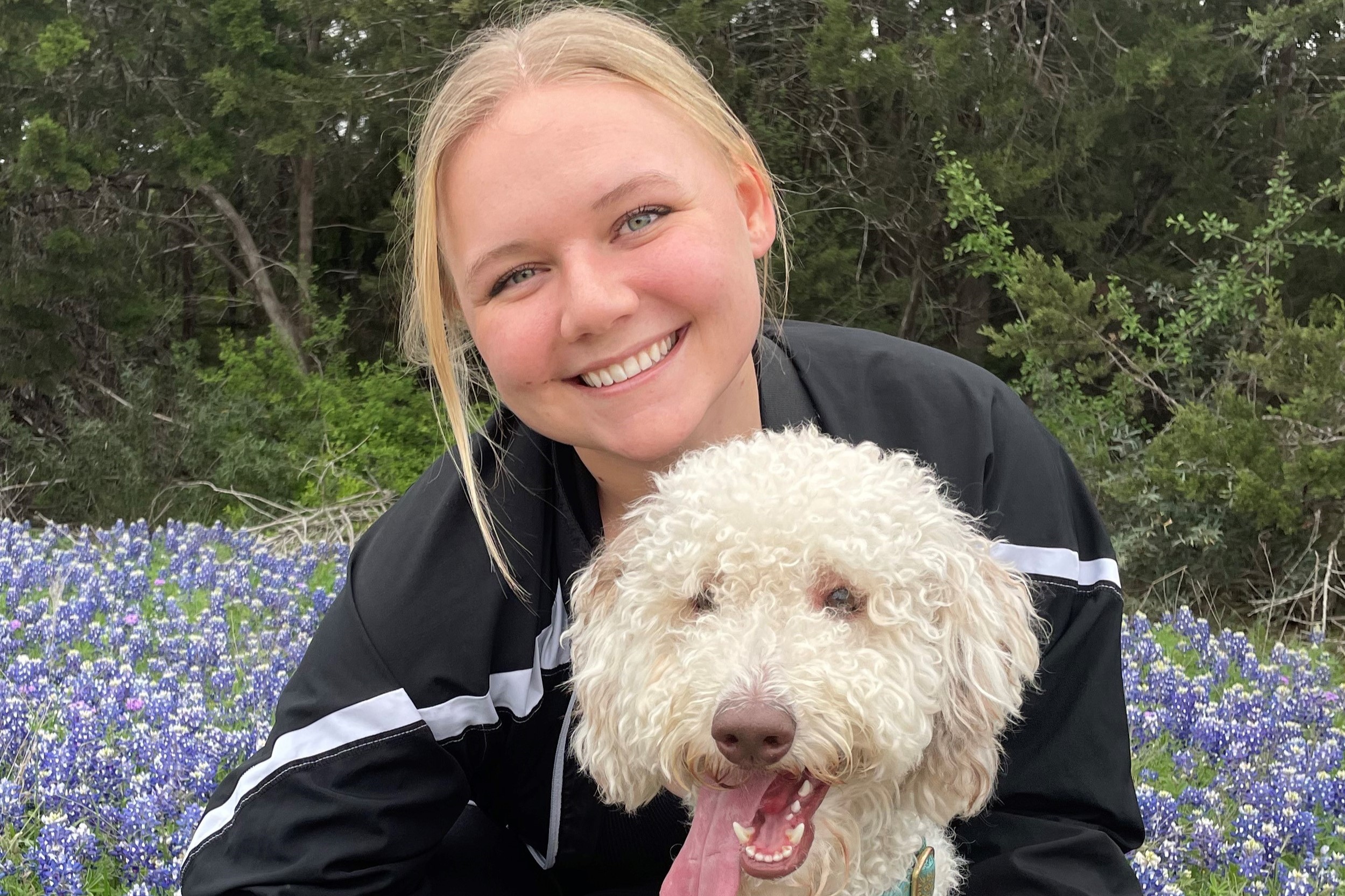 Sierra with her dog, Luna