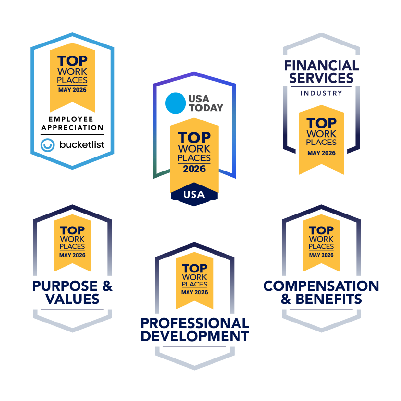 Top Work Placec Award: Financial Services Industry 2024 and USA Today Top Work Places 2024 USA