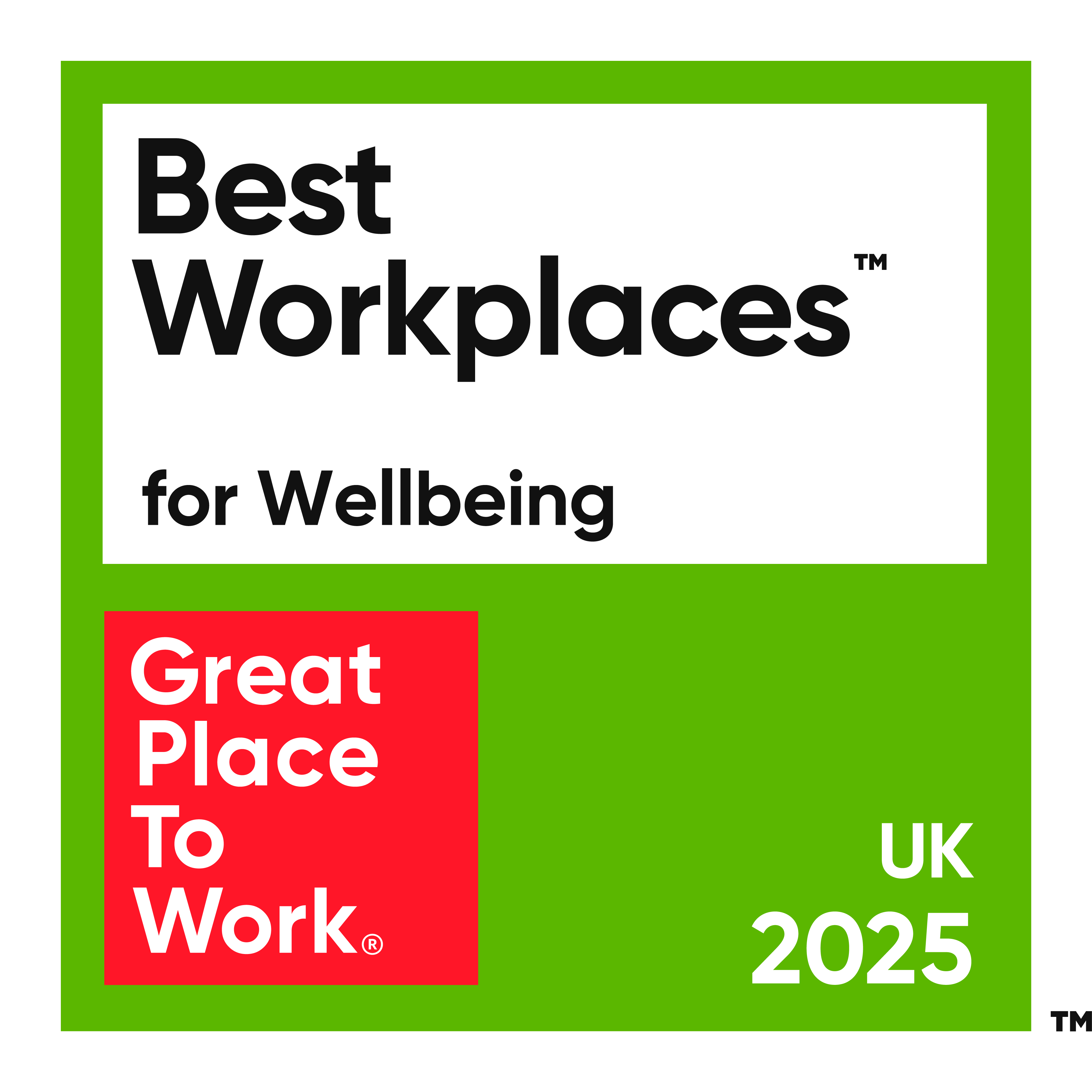 Great Place to work UK - Best Workplaces for Wellbeing - Large organizations