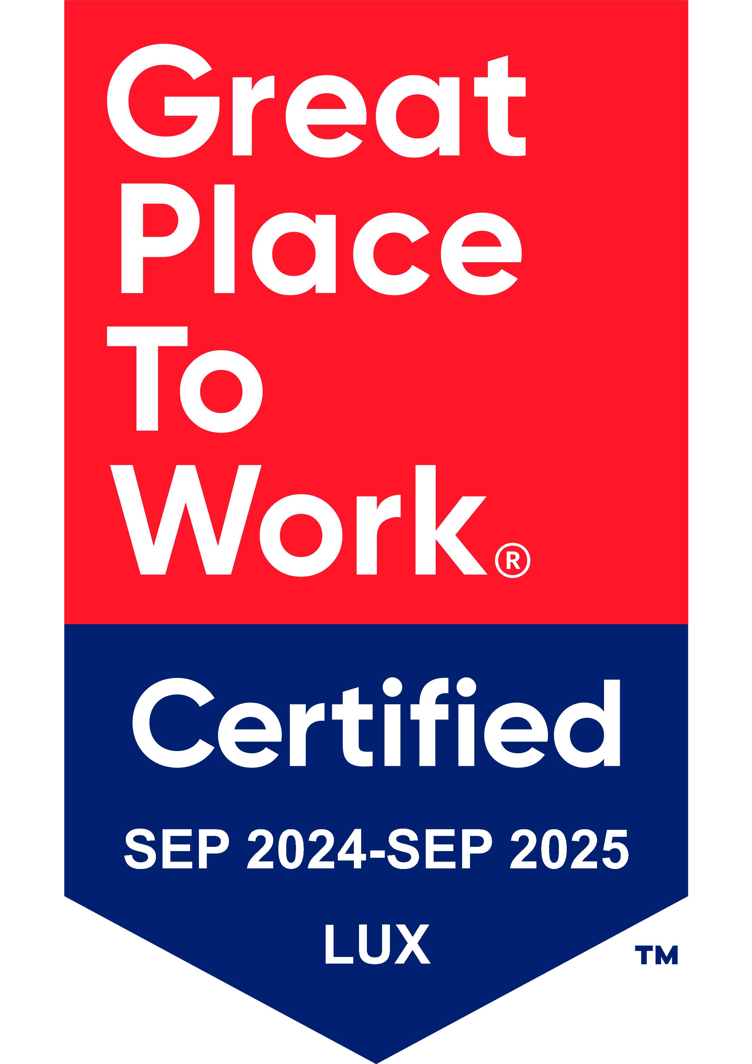 Great Place to work - Certified 2024 - LUX