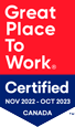 Great Place to work - Certified Nov 2022-Oct 2023 - Canada