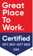 Great Place to work - Certified Oct 2021-Oct 2022 - USA 
