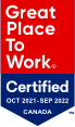 Great Place to work - Certified Oct 2021-Oct 2022 - Canada