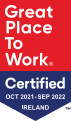 Great Place to work - Certified Oct 2021-Oct 2022 - Ireland