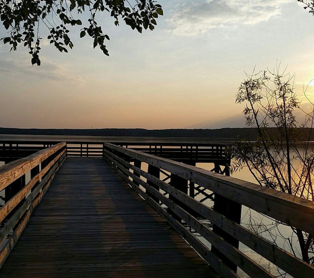 falls lake dock view.