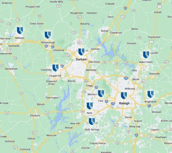 Map of living in the Triangle