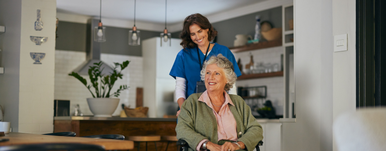Home health nurse with patient.