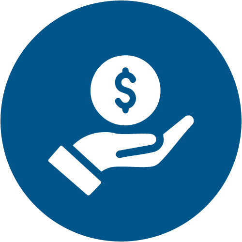 hand with dollar sign icon