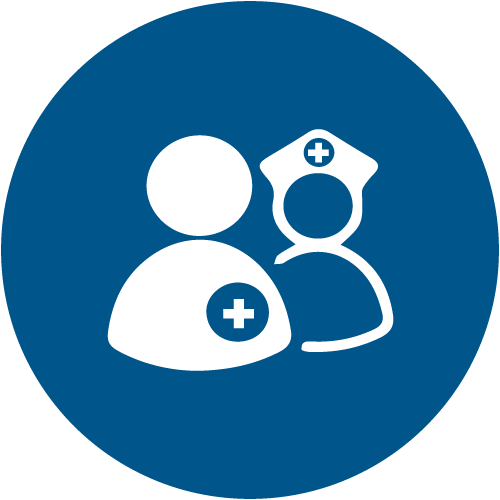 medical person and patient icons