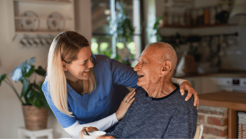 nurse talking to patient