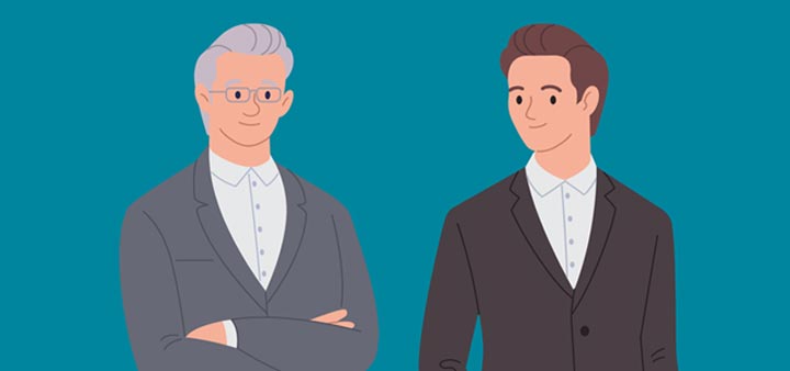 illustration of two men talking