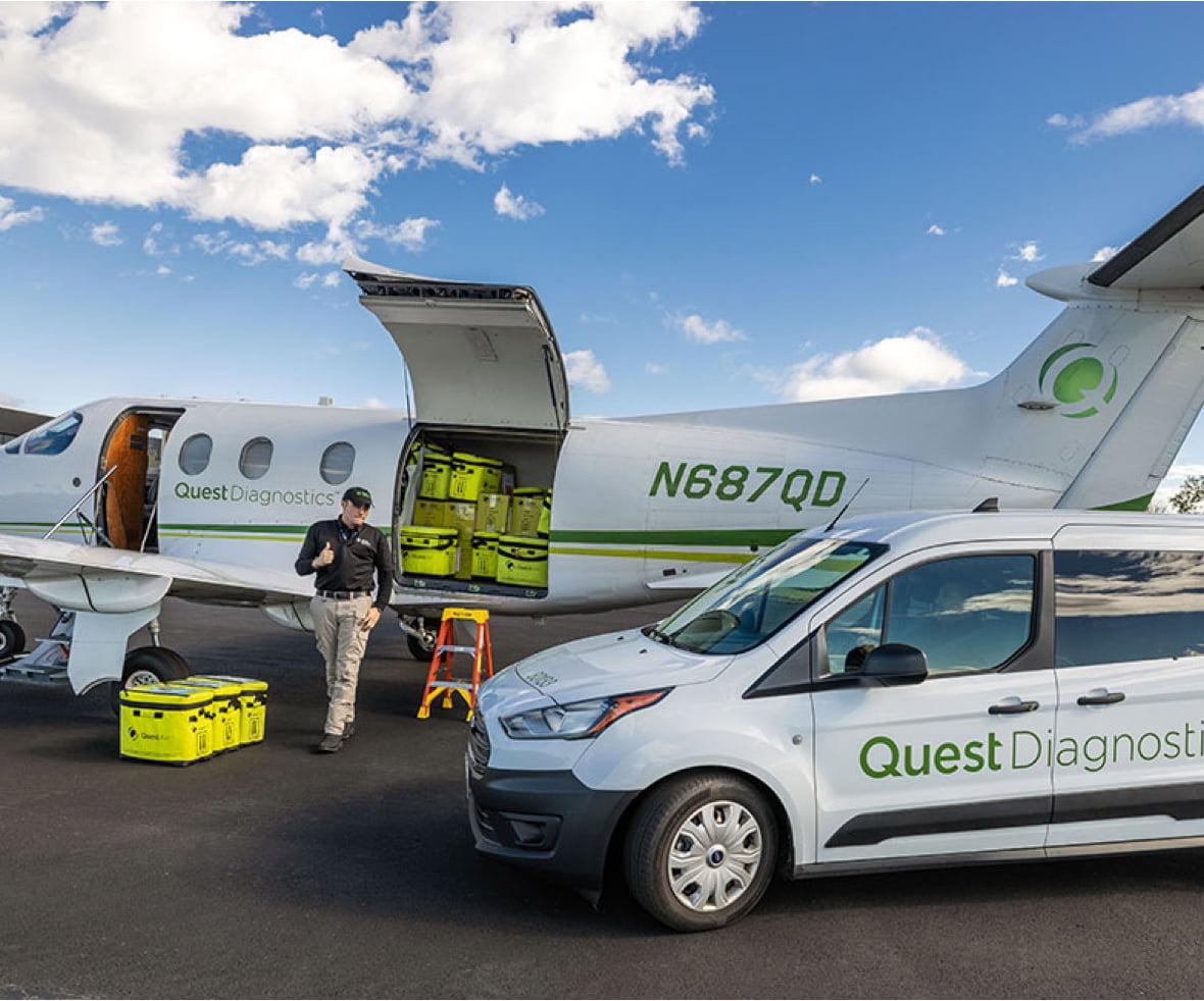 Quest airplane and van