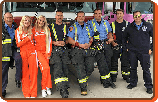 Hooters Girls with Firefighters
