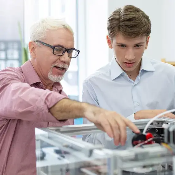 Two people working together on a project