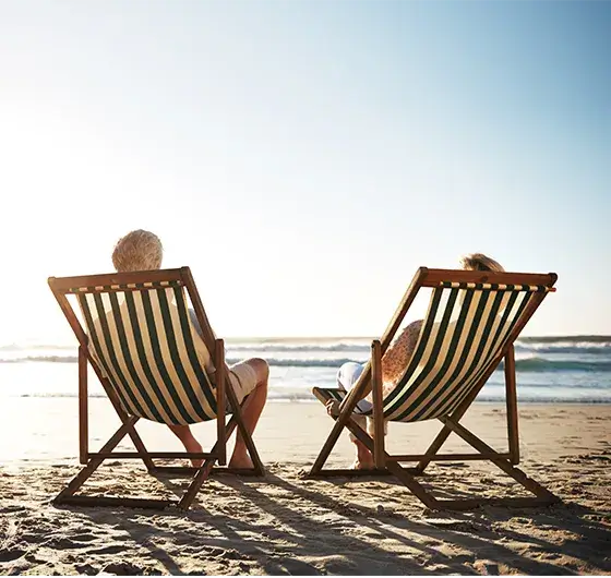couple sitting on the beach