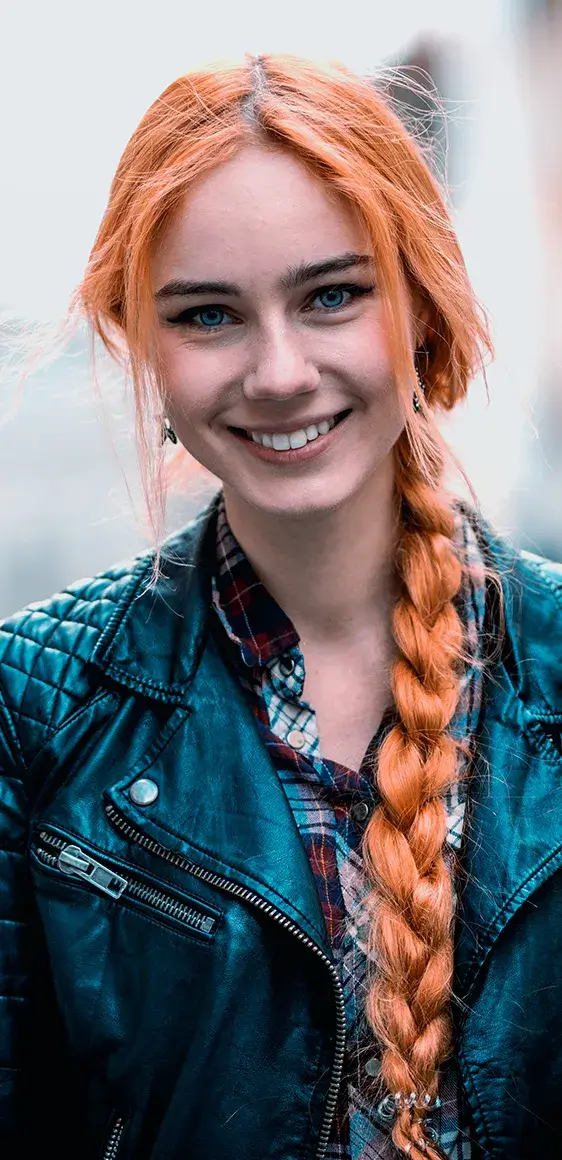 Woman with long red hair