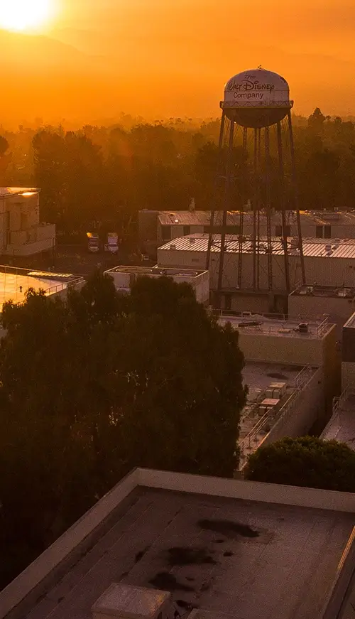 sunrise over The Walt Disney Studios