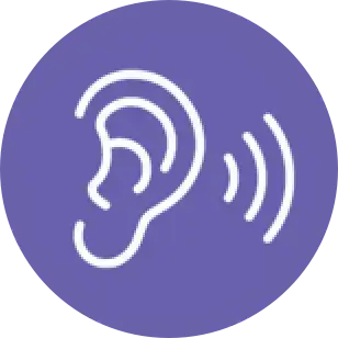 icon ear with sound waves