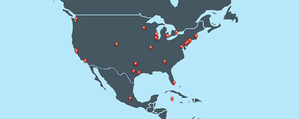 map with location pins