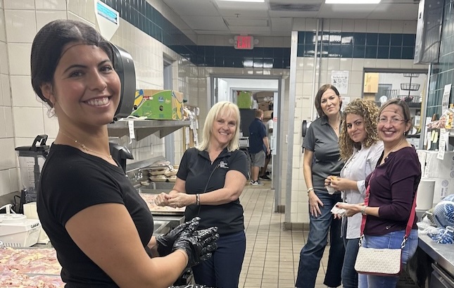 Volunteers in a kitchen