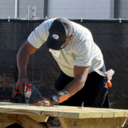 Volunteers in a kitchen