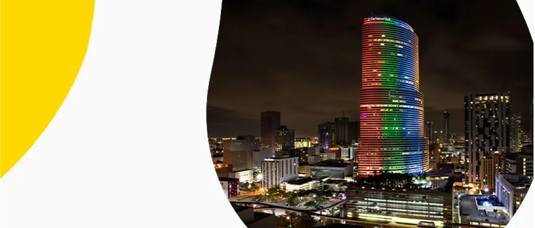 high-rise building at night