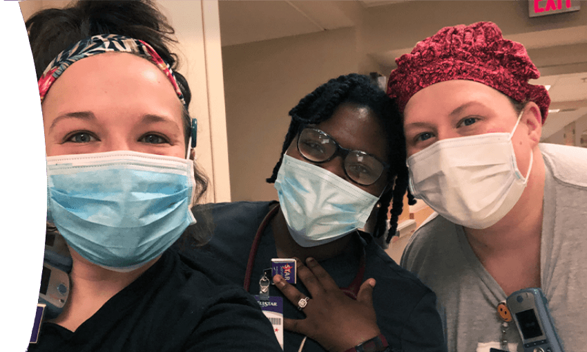 Three female Allied Health employees