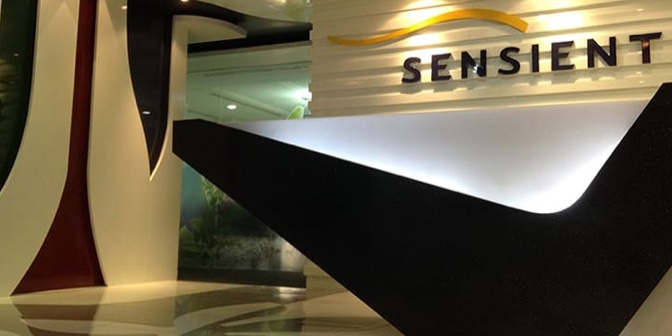 hall of a Sensient building