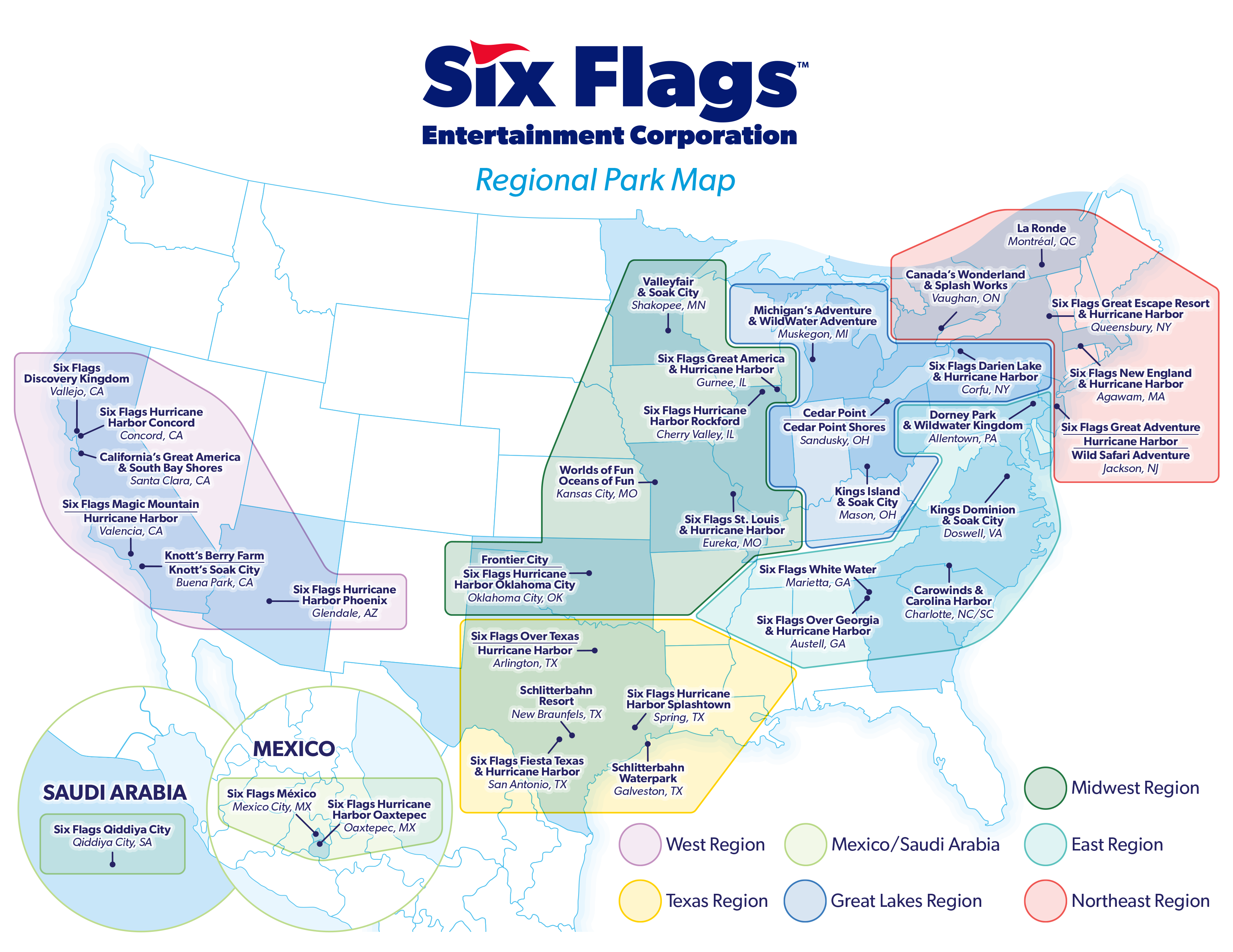 Six Flags - regional park map