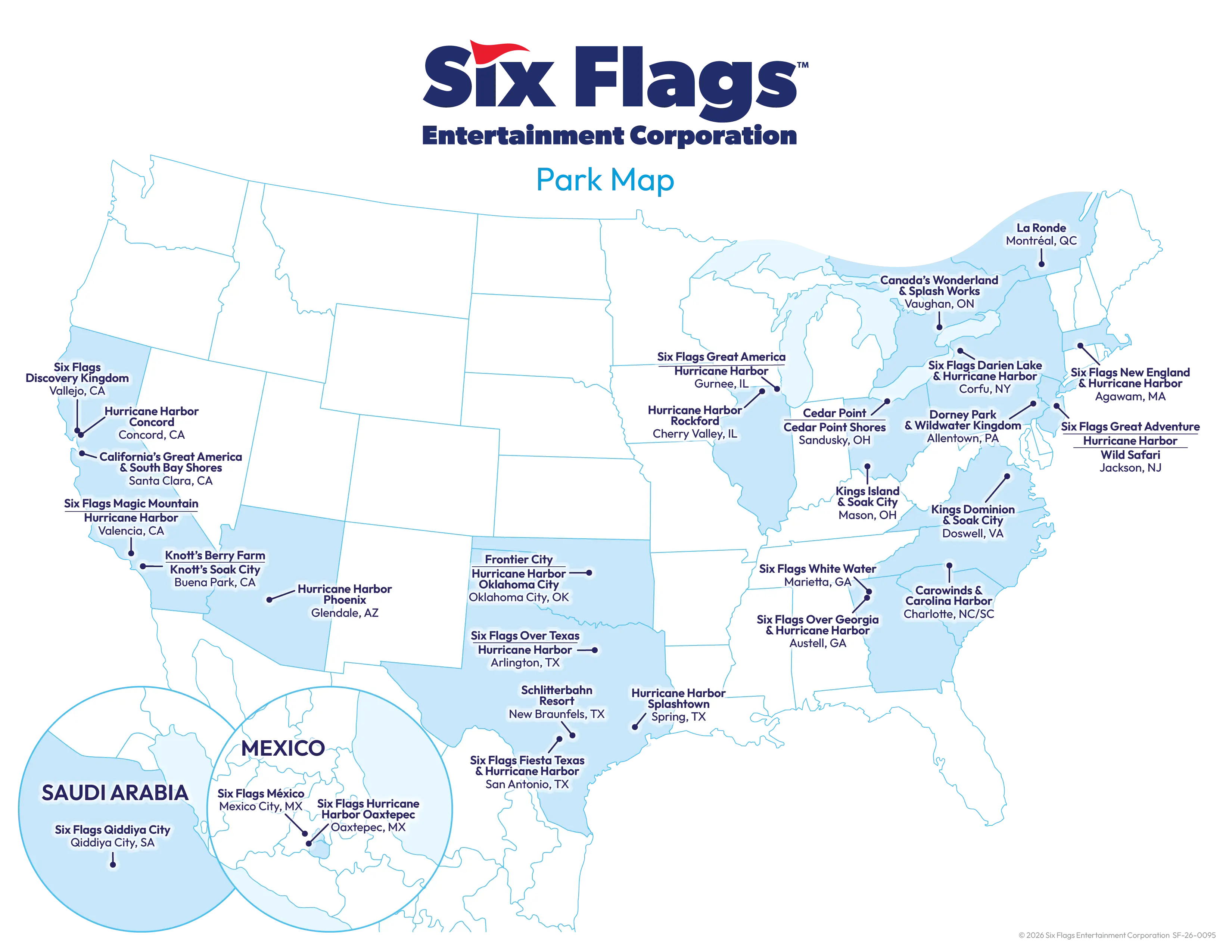Six Flags - regional park map