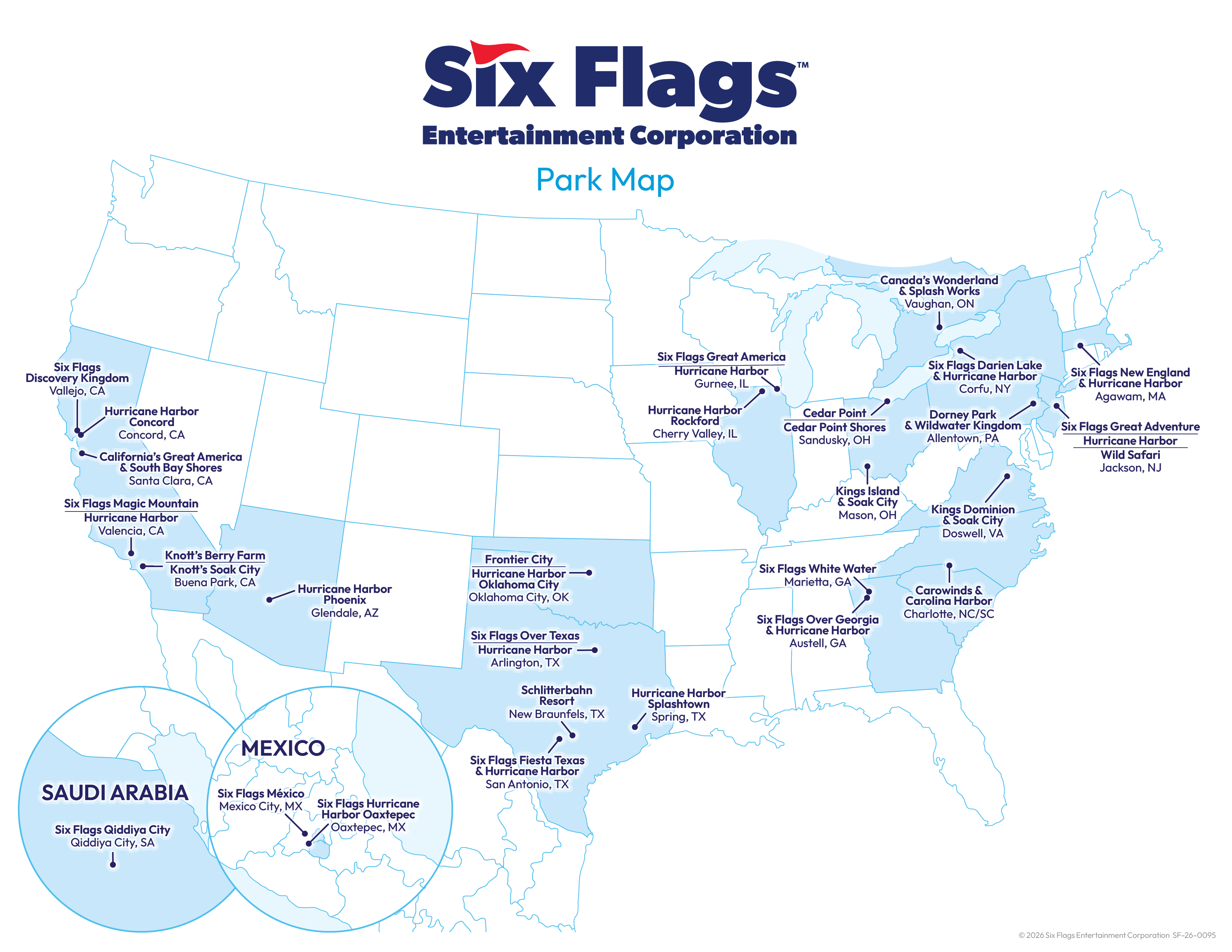 Six Flags - regional park map