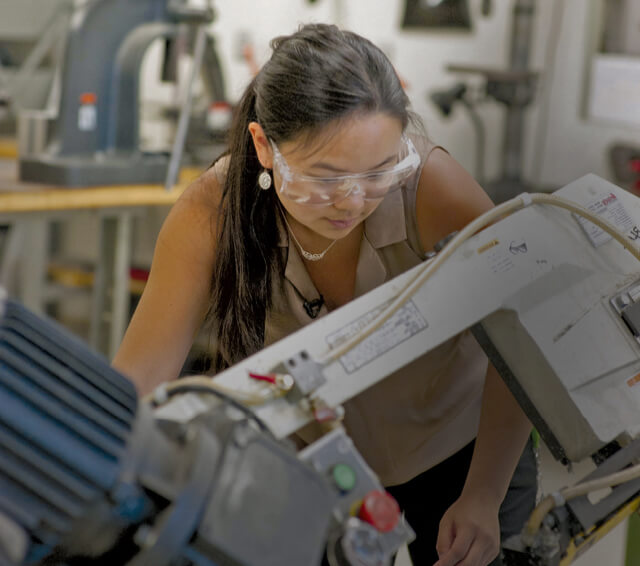 engineer with protective eyewear