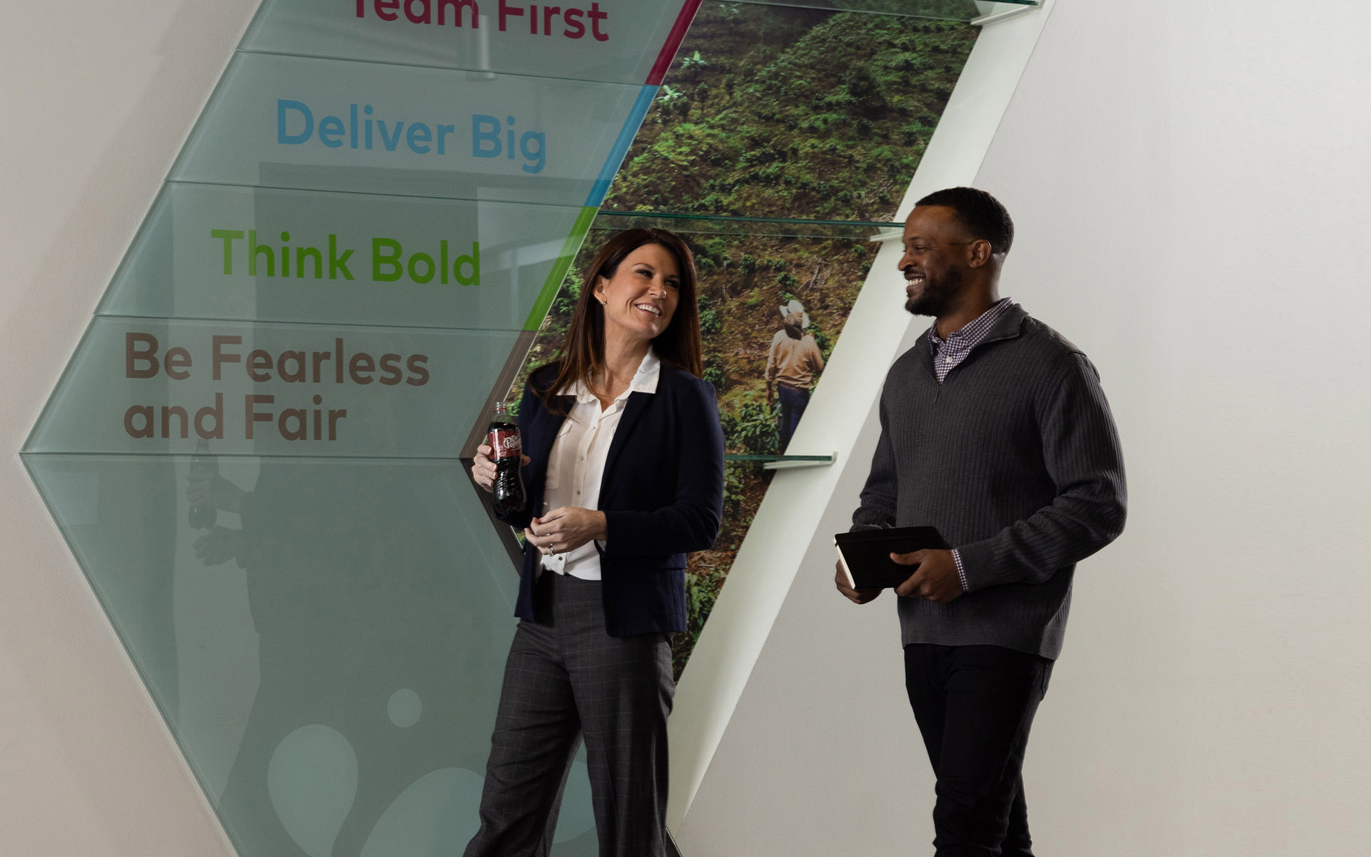 Image of Keurig Dr Pepper associates meeting candidates at a hiring event