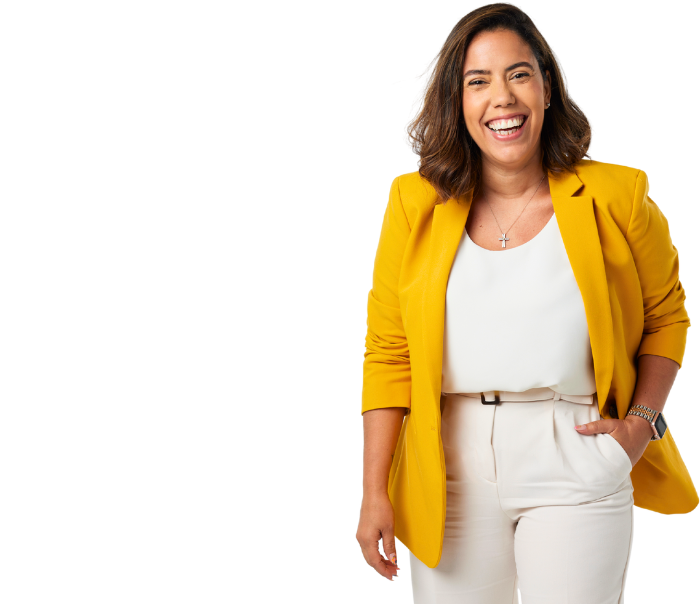 Woman in a yellow blazer.