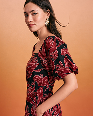 Model in a dress.