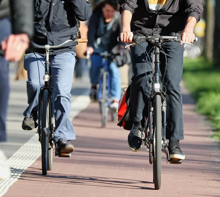 Group of people riding bicycles