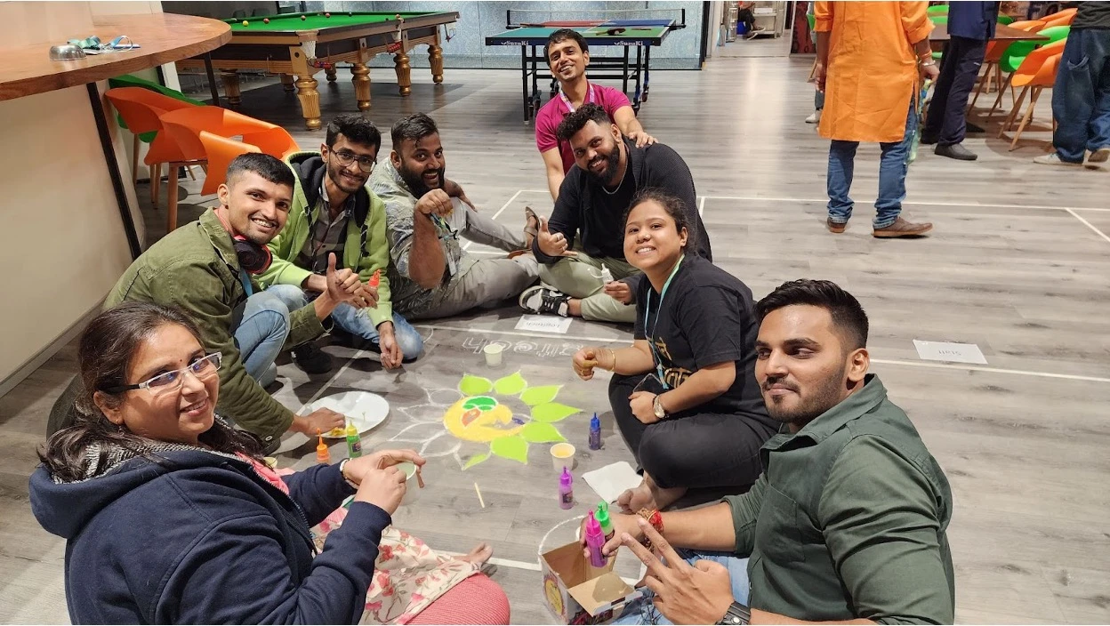 TTEC employees celebrating the Holi festival.