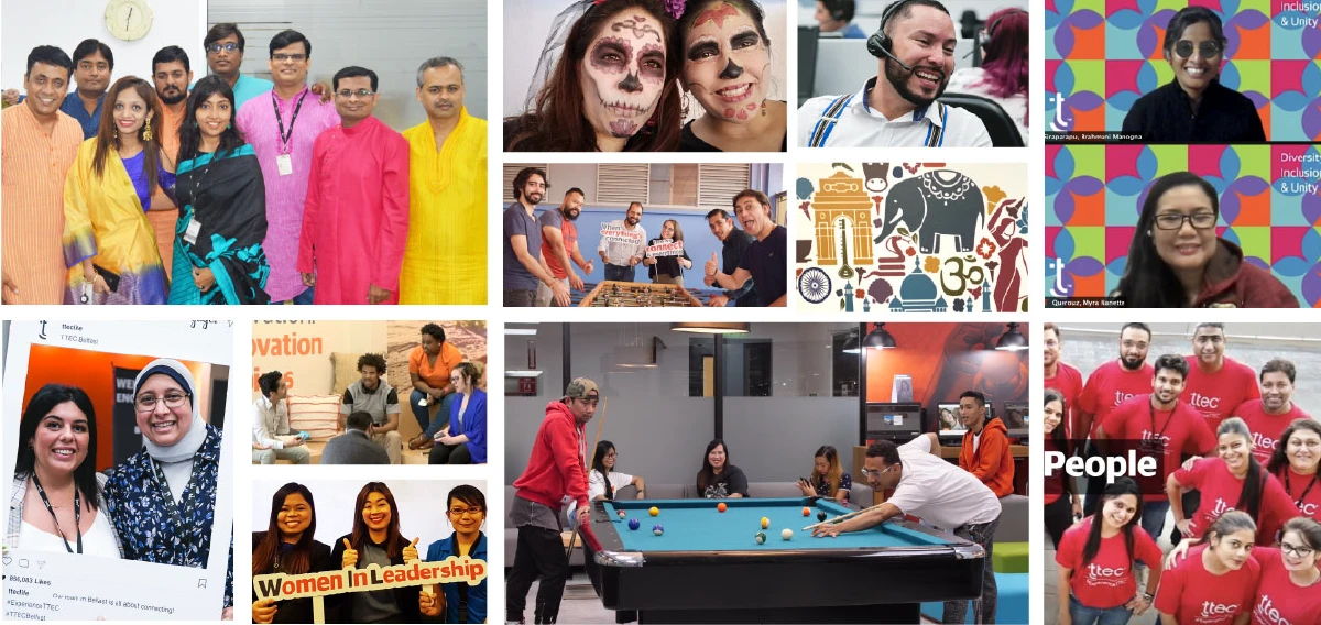 Collage of photos from TTEC employee events
