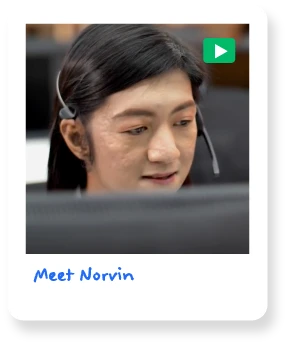 Polaroid image of TTEC employee named Norvin