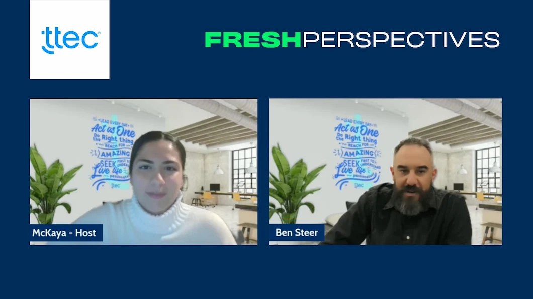McKaya and Ben Steere on screen for Fresh Perspectives podcast.