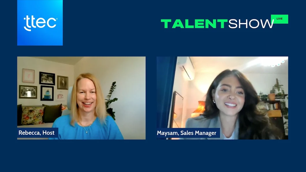 Rebecca and Maysam during the TTEC Talent Show Episode
