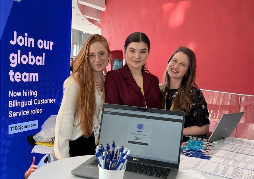 TTEC Krakow recruitment team during Talent Day in 2023.