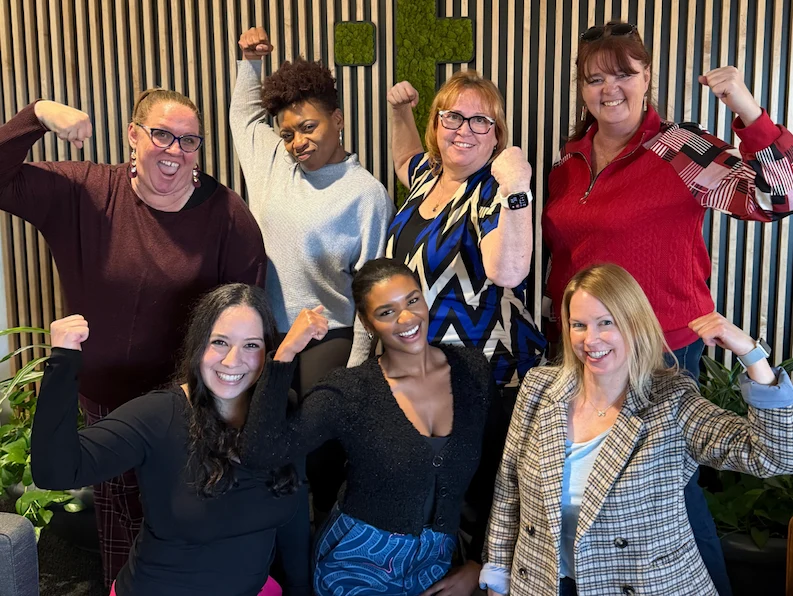 Female leaders at TTEC during the Women's Month celebration.