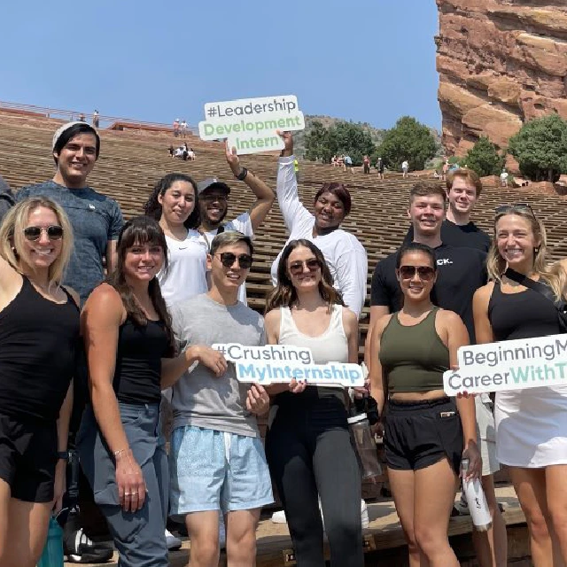 Group of TTEC interns at Red Rocks park in Colorado