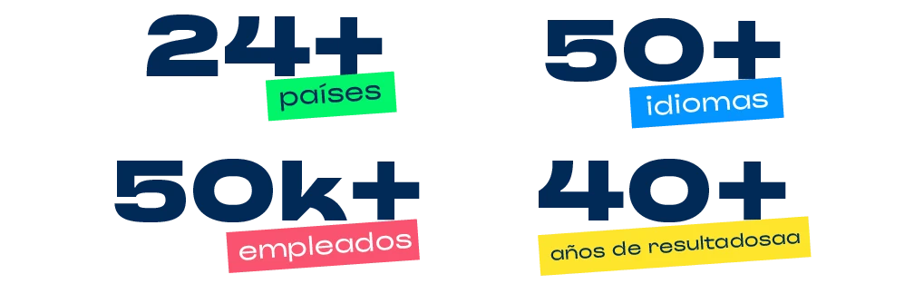 Presente en 23 países, con 50 idiomas, 65.000 empleados y más de 40 años de experiencia.