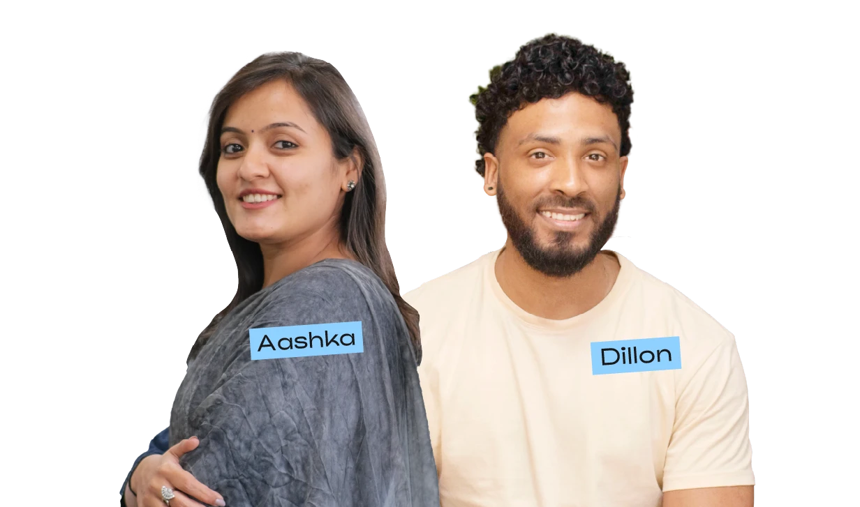 TTEC employees, Lily and Matus, smiling at the camera