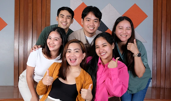 Collage of employees giving back