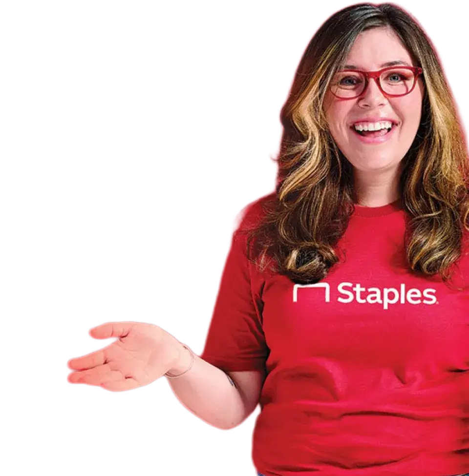 Woman smiling with her hands extended out