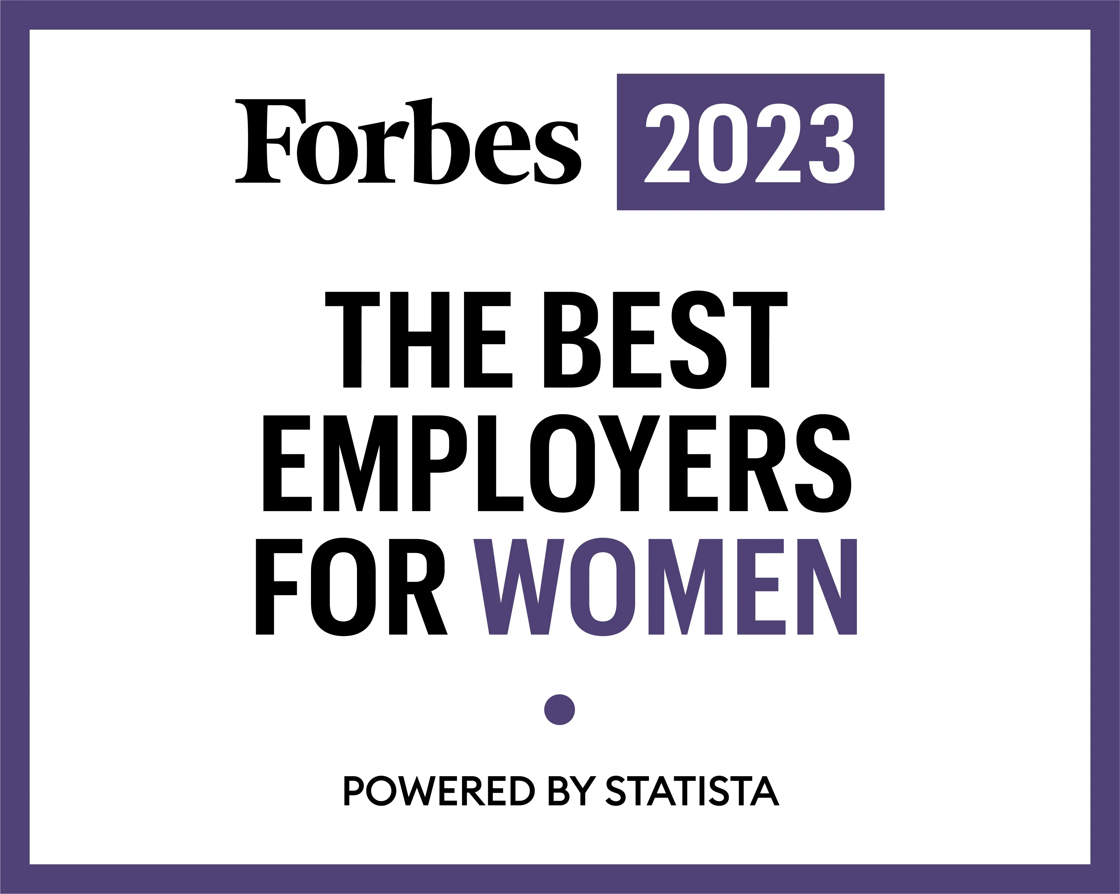Forbes 2023 THE BEST EMPLOYERS FOR WOMEN